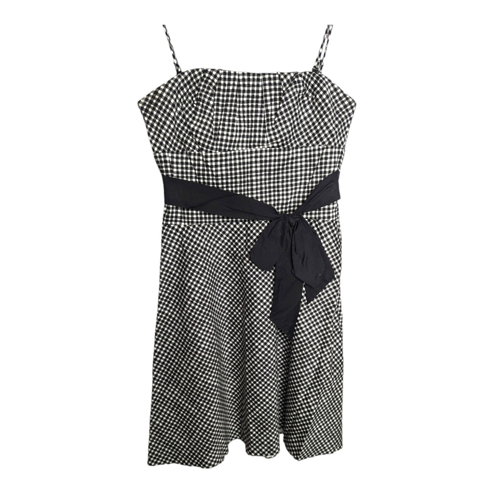 White House Black Market Women's Size 4 B &‎ W Gingham Plaid Strapless Dress